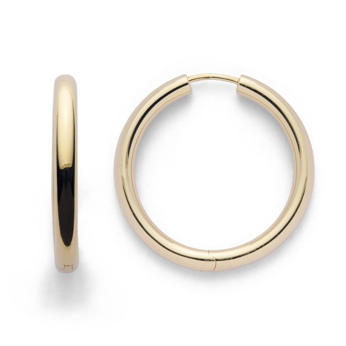 Bastian Hinged Yellow Gold Plate Hoop Earrings