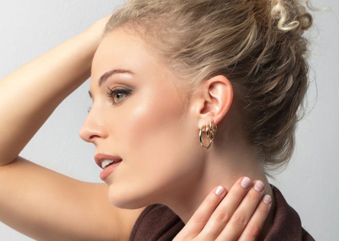 Bastian Hinged Yellow Gold Plate Hoop Earrings
