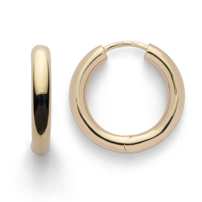 Bastian Hinged Yellow Gold Plate Hoop Earrings