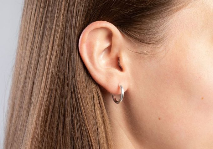 Bastian Silver Satin Hoop Earrings