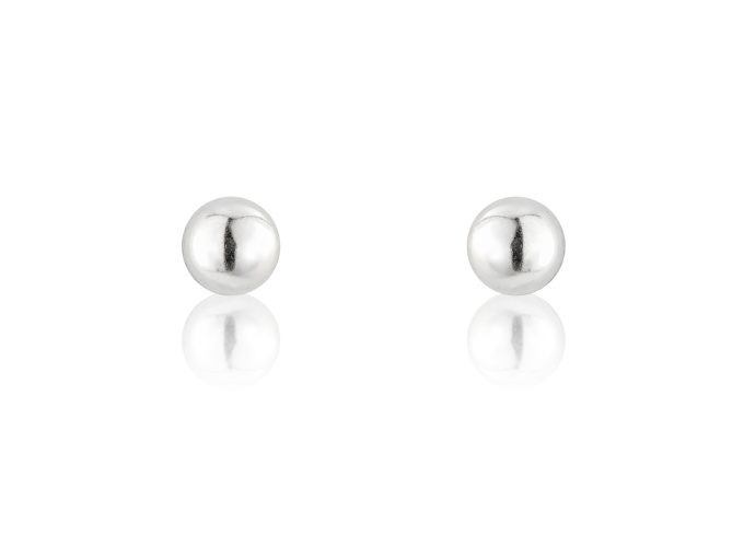5mm White Gold Ball Stud Earrings