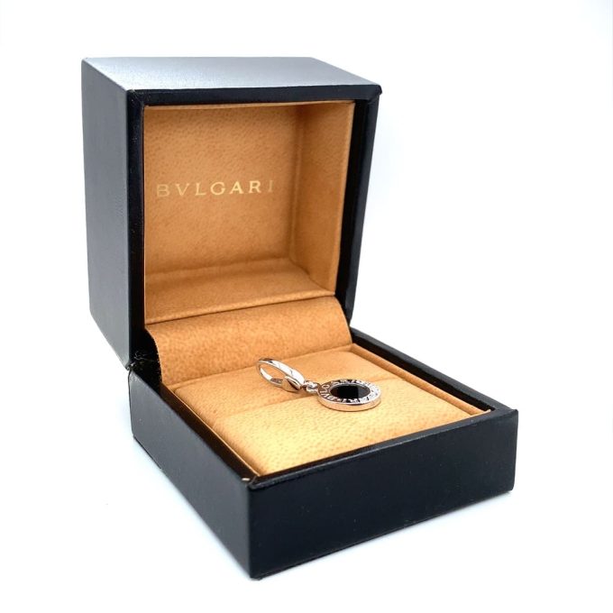 Bulgari White Gold Onyx Charm