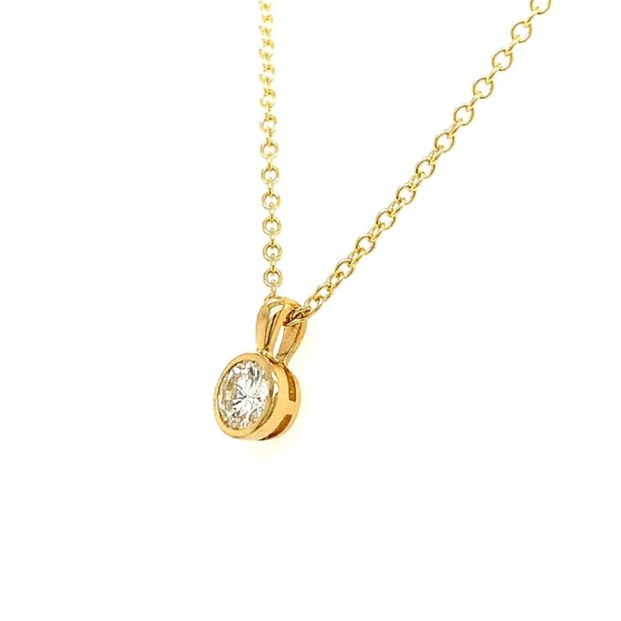 18ct Gold 0.29ct Diamond Solitaire Necklace