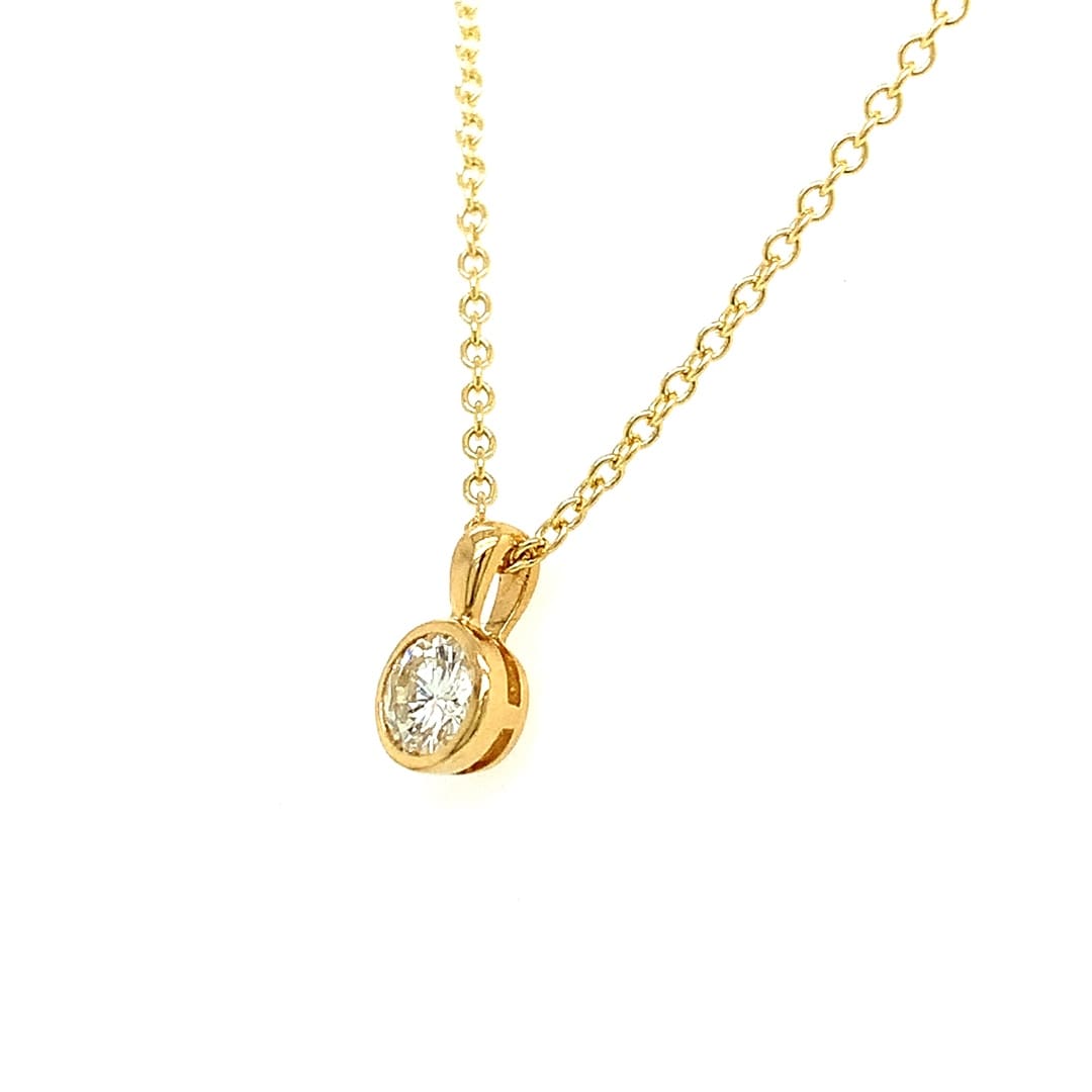 18ct Gold 0.29ct Diamond Solitaire Necklace