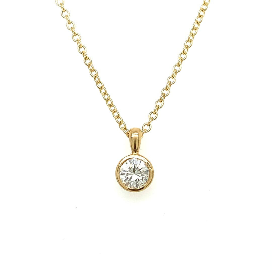 18ct Gold 0.29ct Diamond Solitaire Necklace