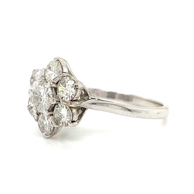 White Gold Diamond Daisy Cluster Ring