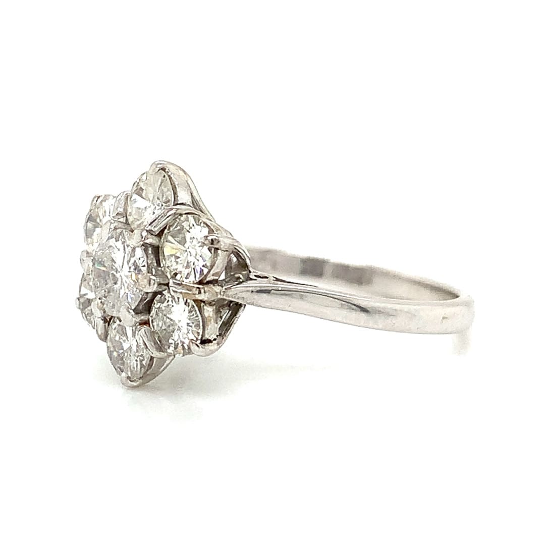 White Gold Diamond Daisy Cluster Ring