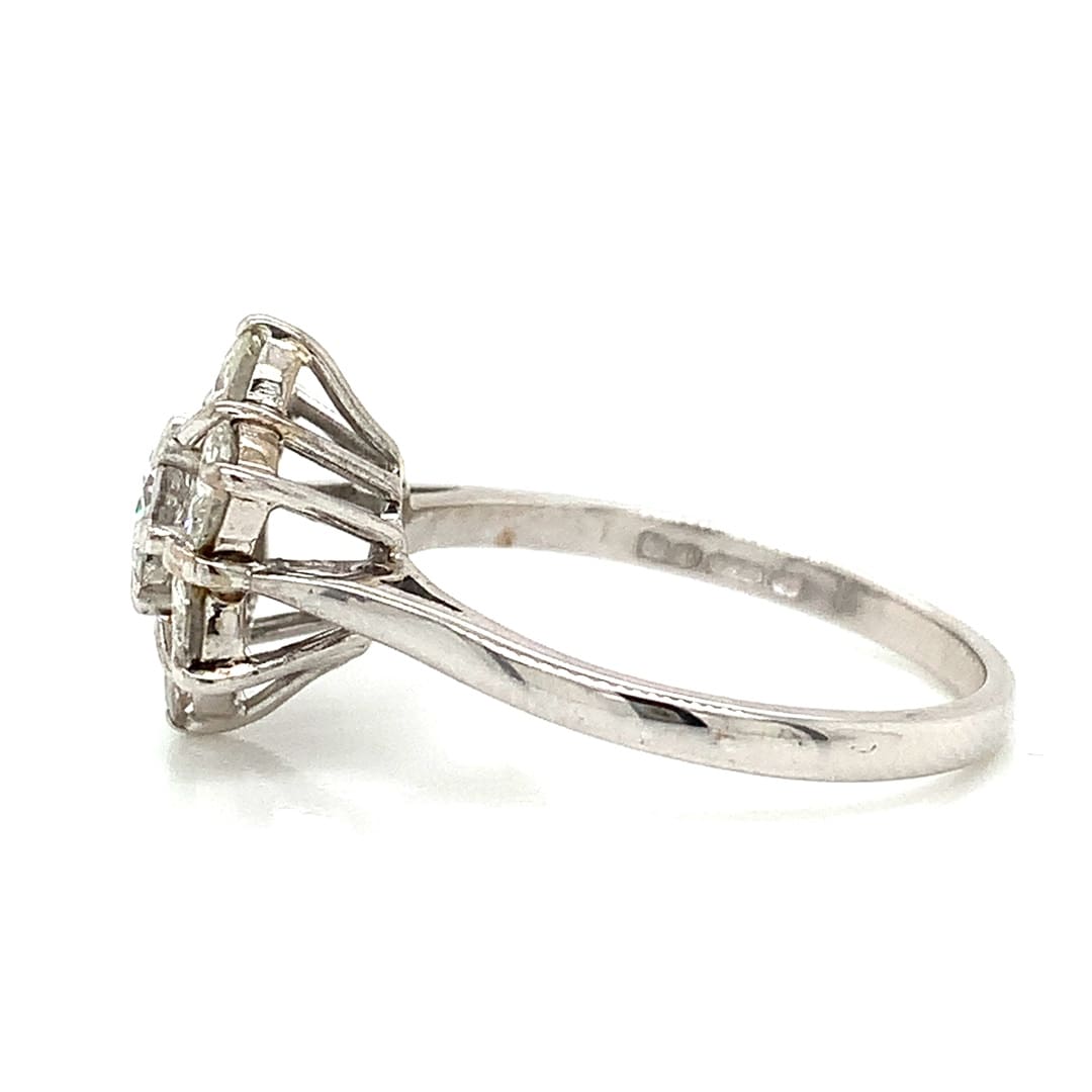 White Gold Diamond Daisy Cluster Ring