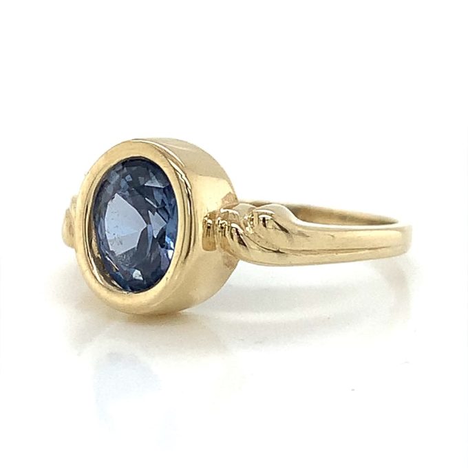 Blue Quartz Yellow Gold Ring