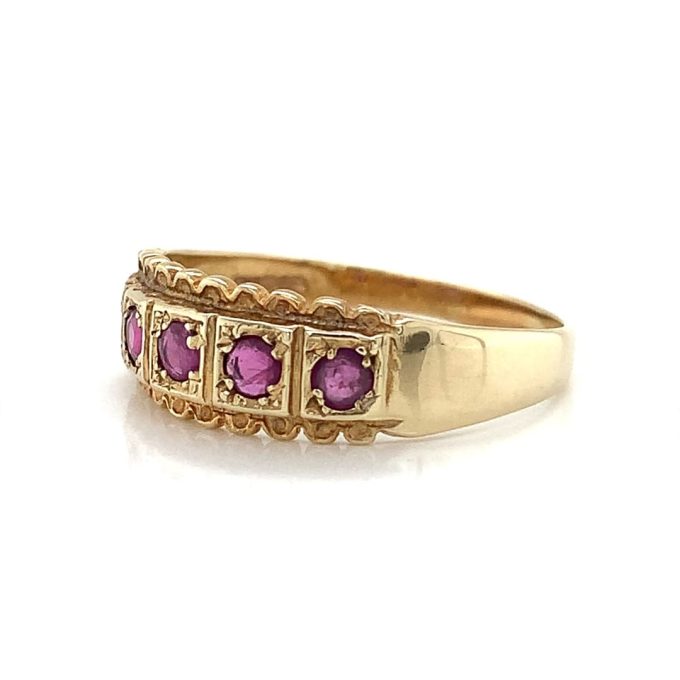 9 Carat Gold Five Stone Ruby Ring