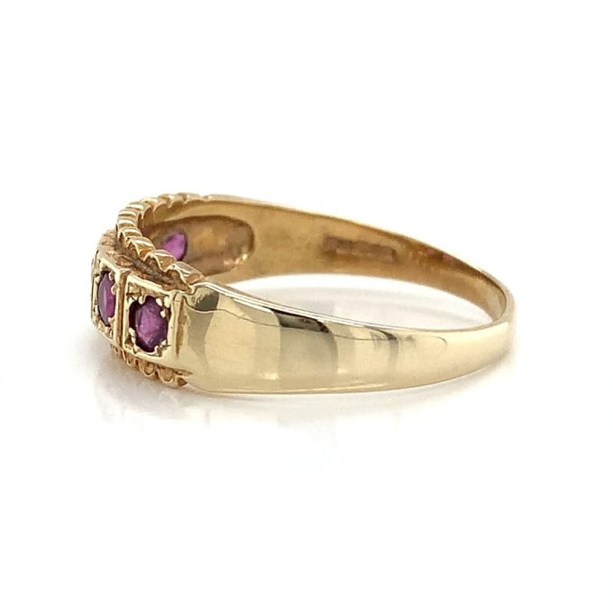 9 Carat Gold Five Stone Ruby Ring