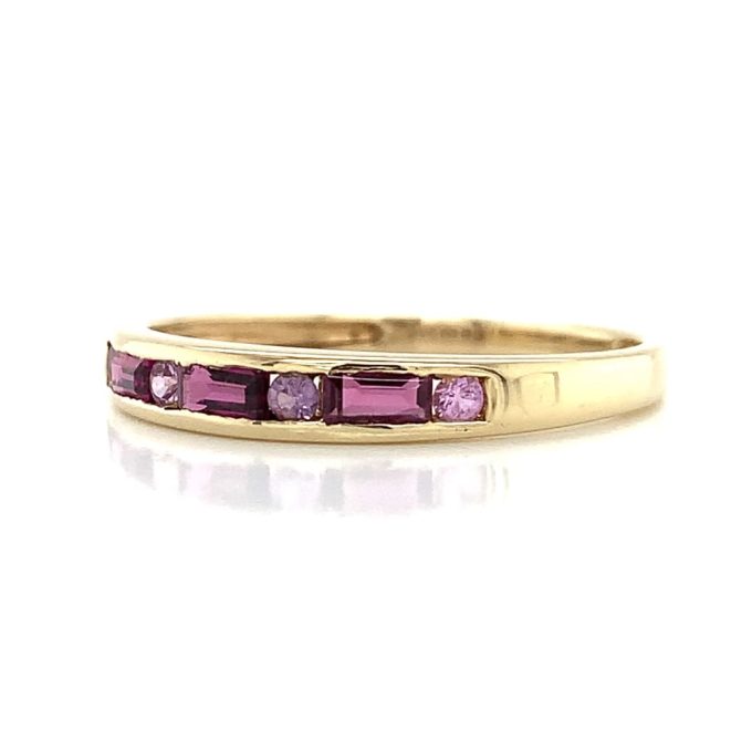 Channel Set Amethyst Gold Ring