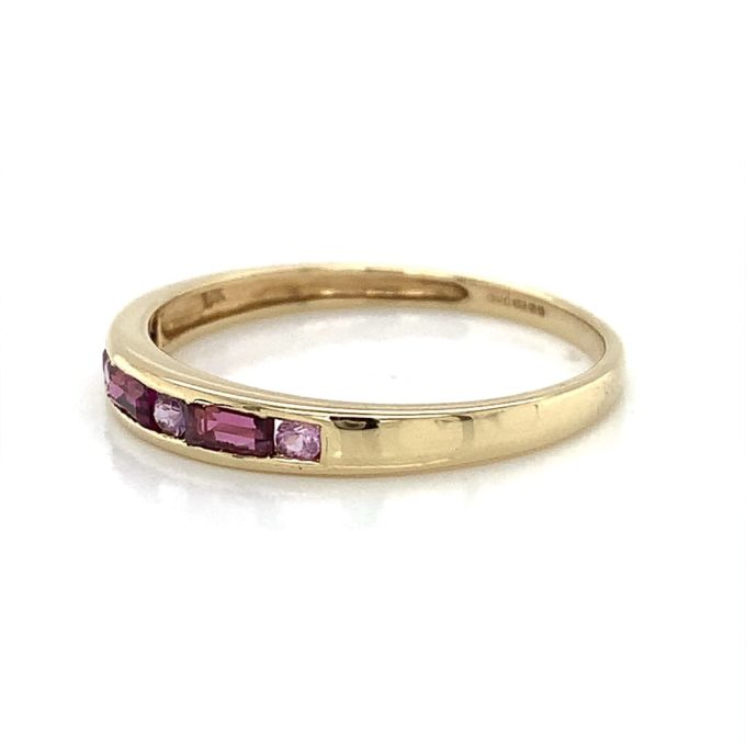 Channel Set Amethyst Gold Ring