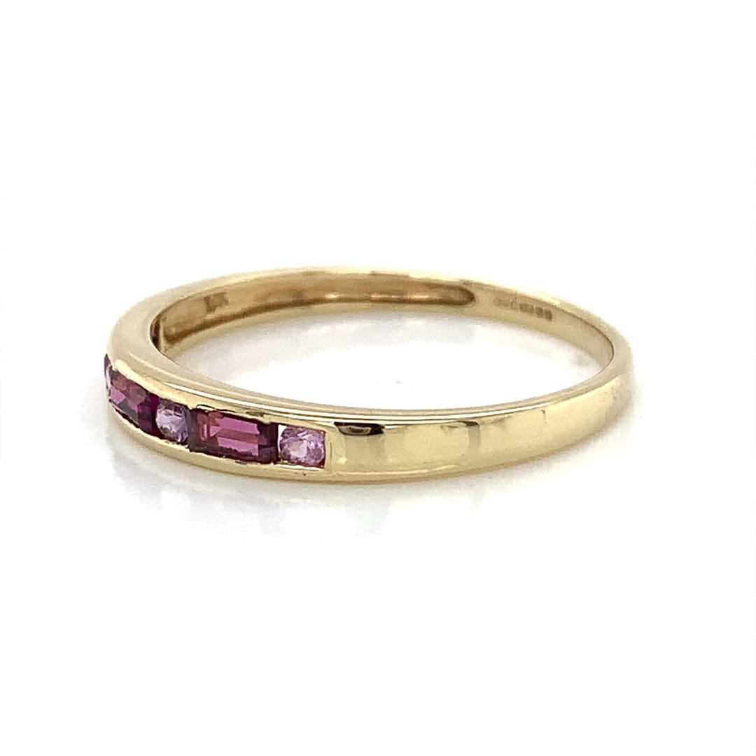 Channel Set Amethyst Gold Ring