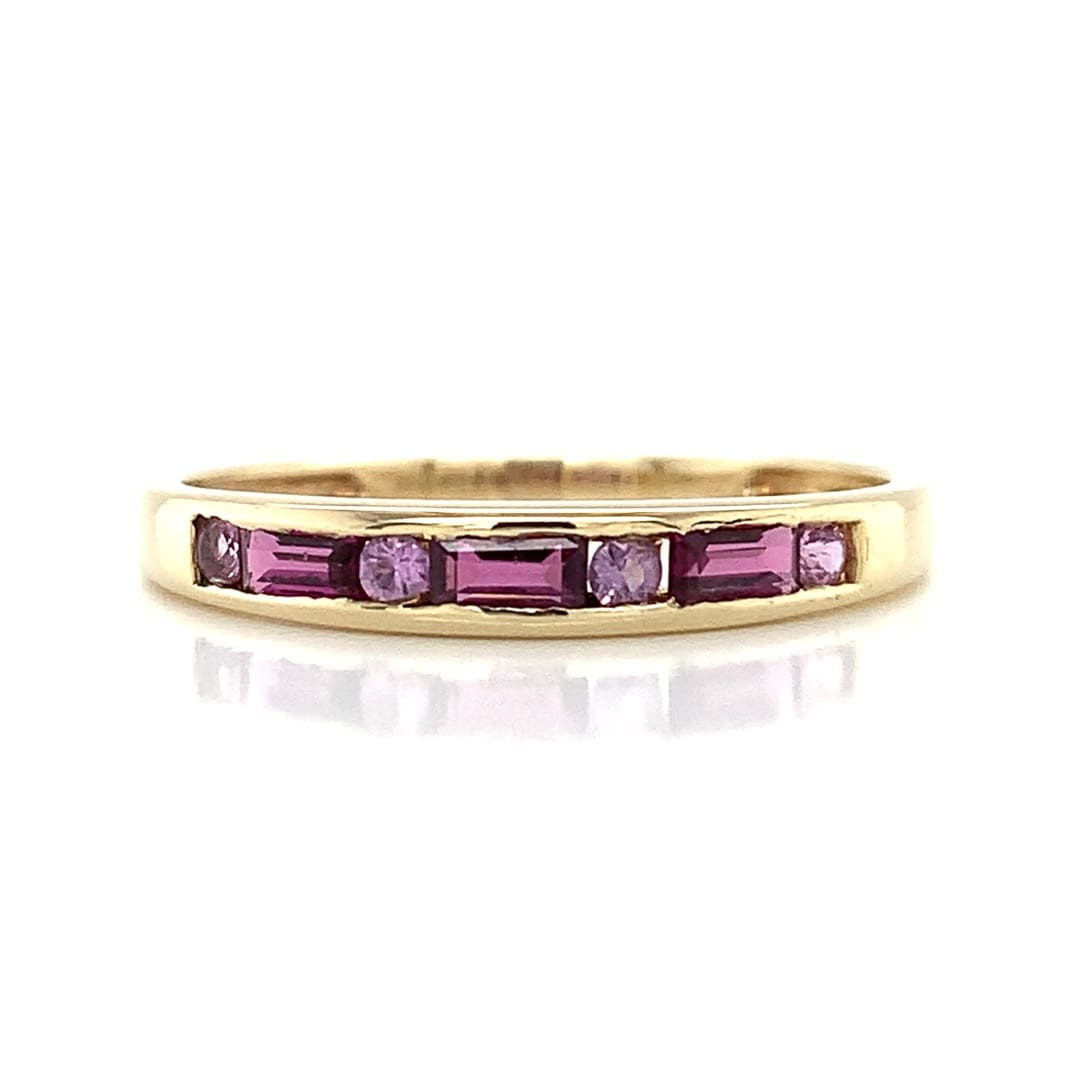 Channel Set Amethyst Gold Ring