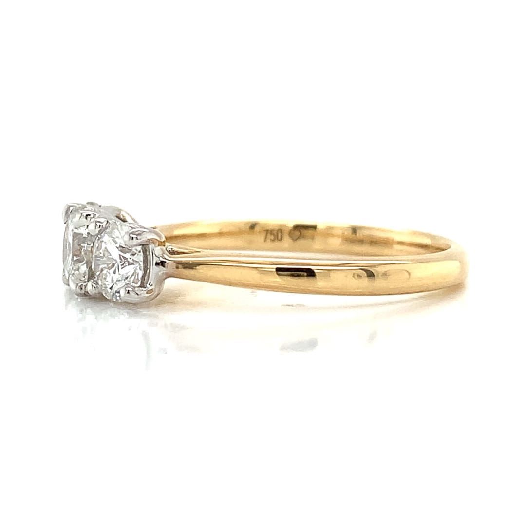 1.21ct Diamond Trilogy Yellow Gold Ring