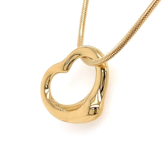 Tiffany Elsa Peretti Design 18ct Gold Open Heart Necklace