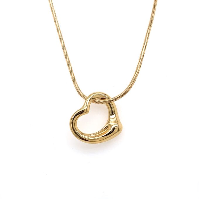 Tiffany Elsa Peretti Design 18ct Gold Open Heart Necklace