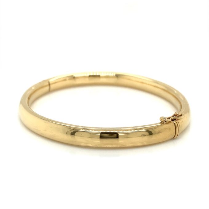 18 Carat Yellow Gold Hinged Bangle