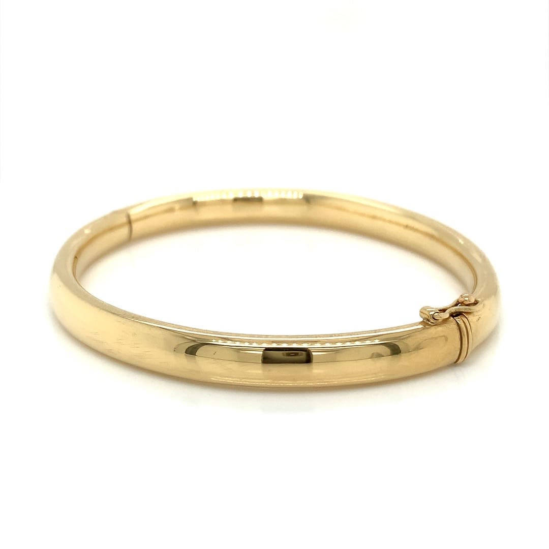 18 Carat Yellow Gold Hinged Bangle