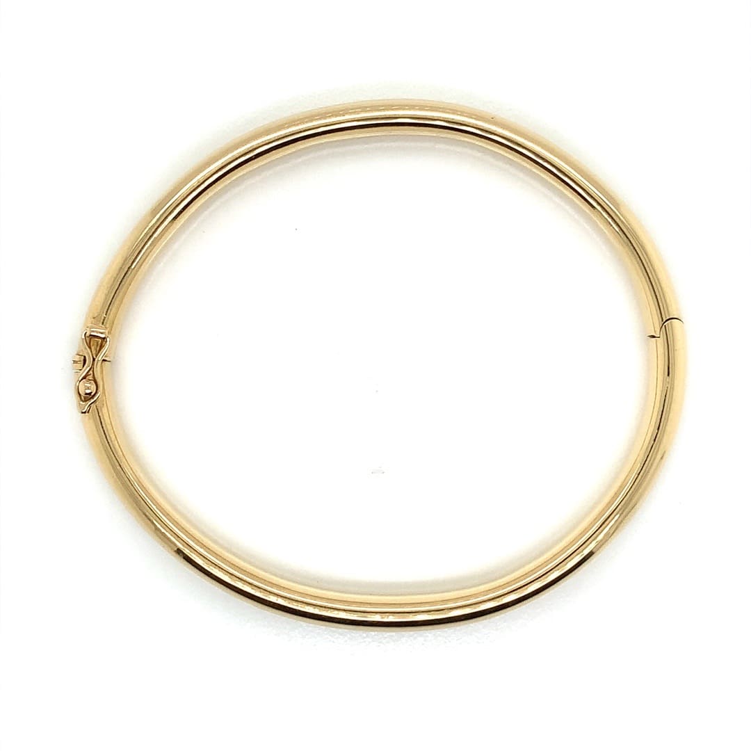 18 Carat Yellow Gold Hinged Bangle