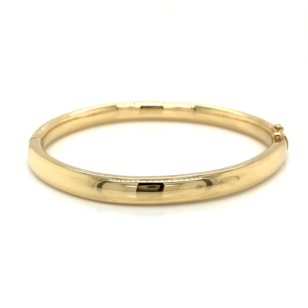 18 Carat Yellow Gold Hinged Bangle