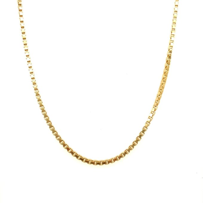 18ct Gold Box Link Chain - 21 Inch