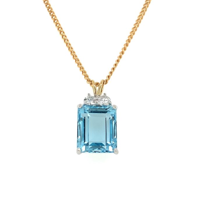 Aquamarine and Diamond Necklace