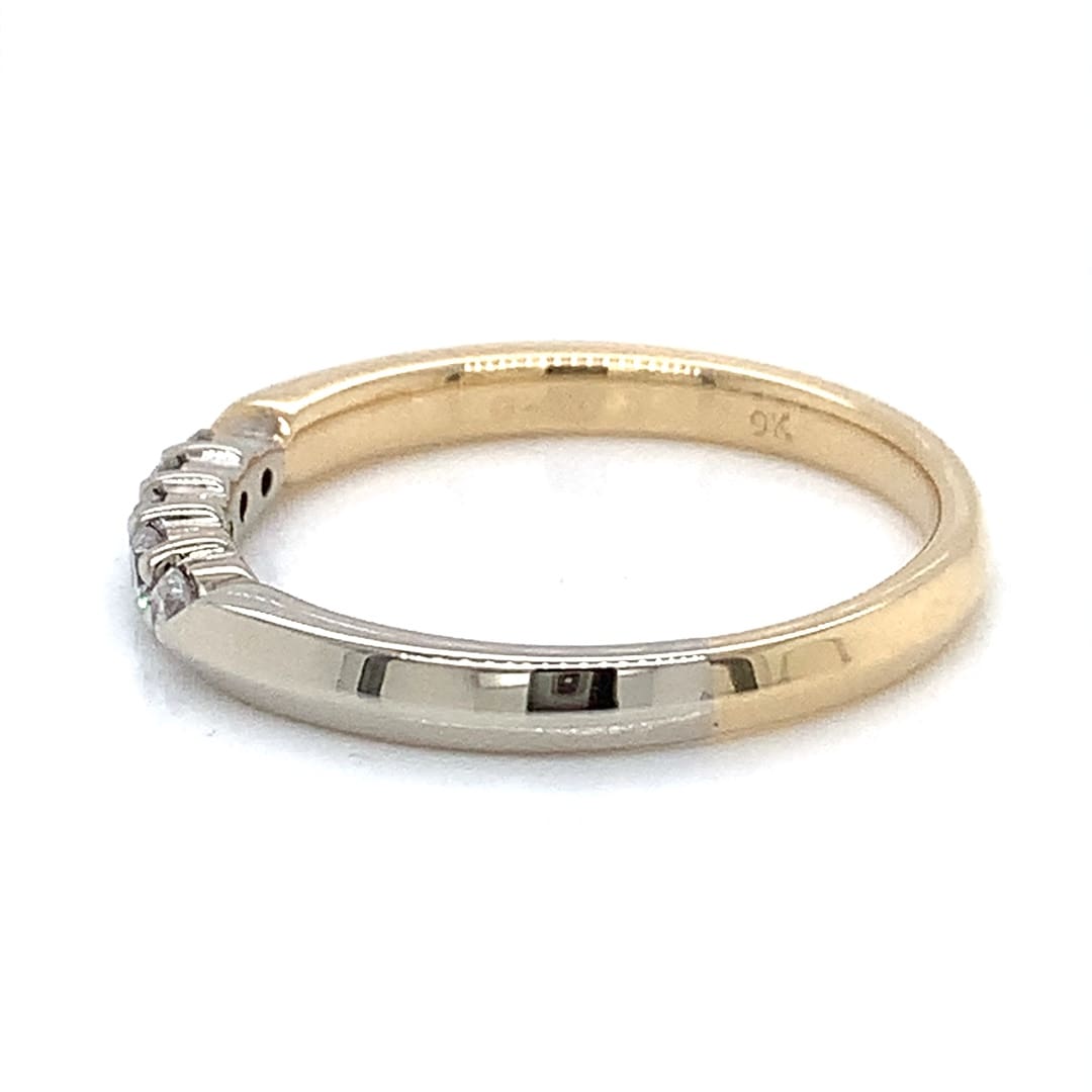 Two Colour Gold Five Stone Diamond Eternity Ring