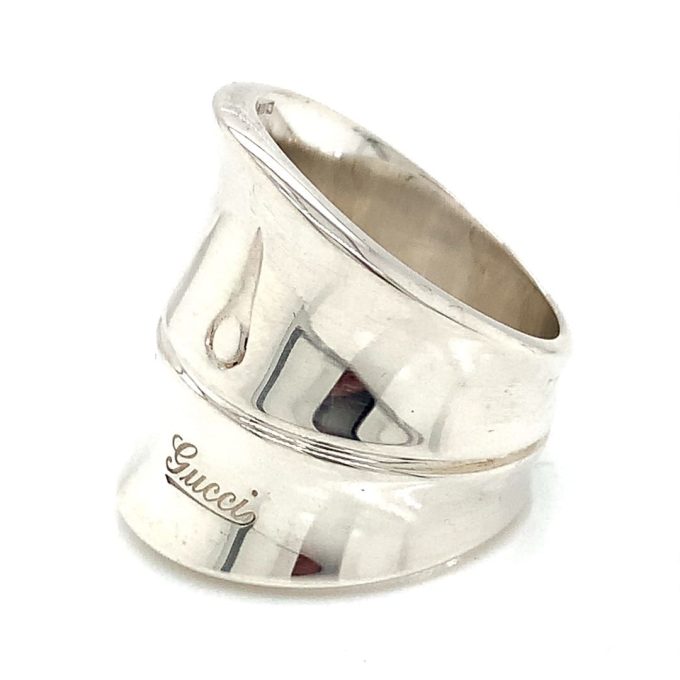 Ladies Gucci Silver Bamboo Ring