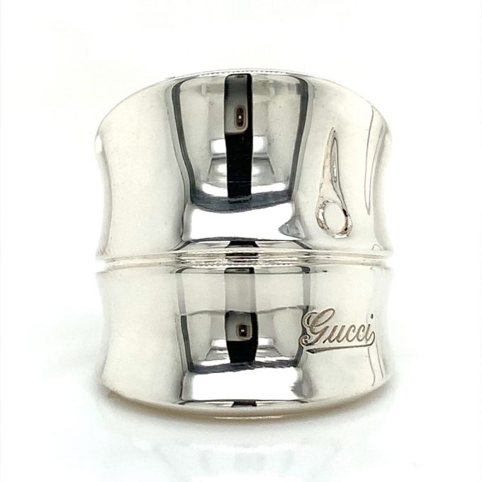 Ladies Gucci Silver Bamboo Ring