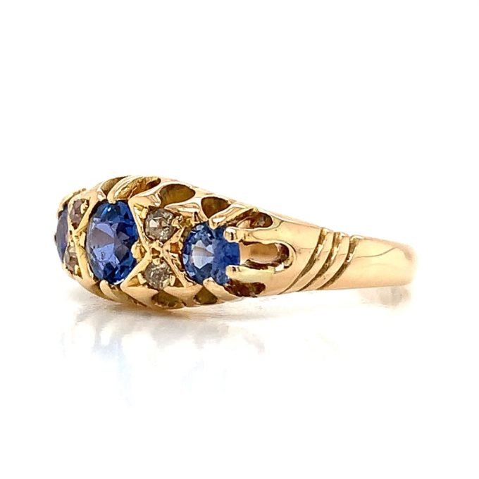 Antique Sapphire and Diamond 18ct Gold Ring