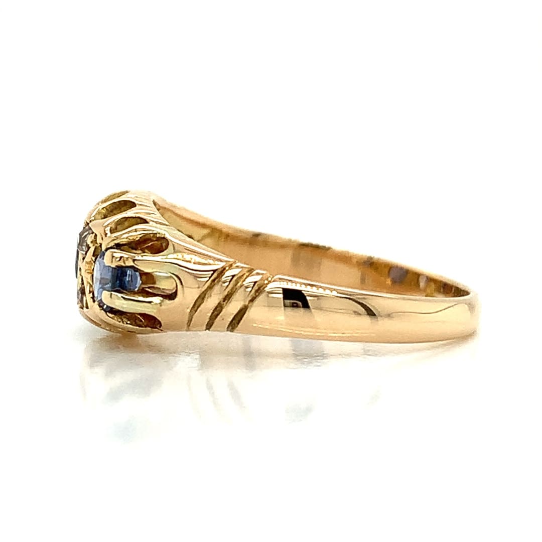 Antique Sapphire and Diamond 18ct Gold Ring