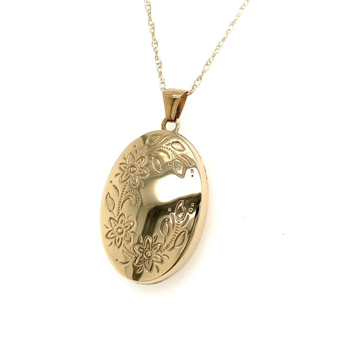9ct Gold Engraved Locket
