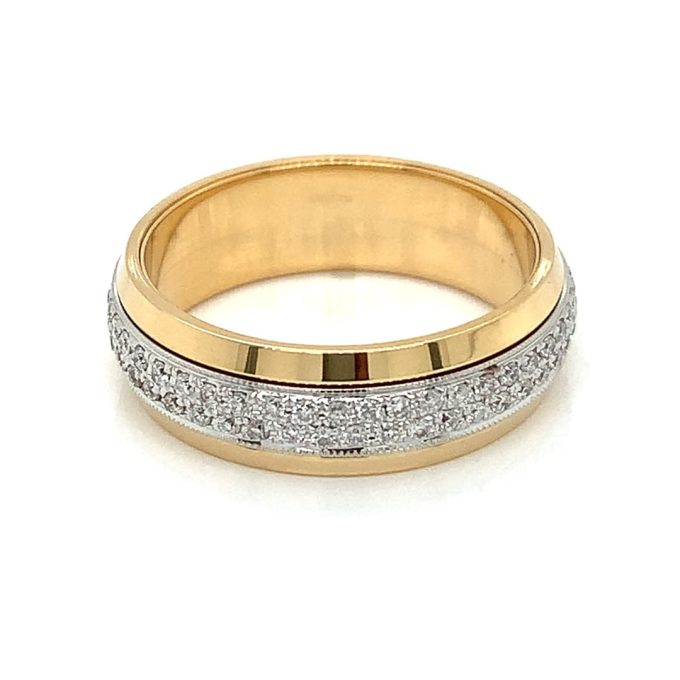 Yellow Gold Diamond Pave Spinner Ring