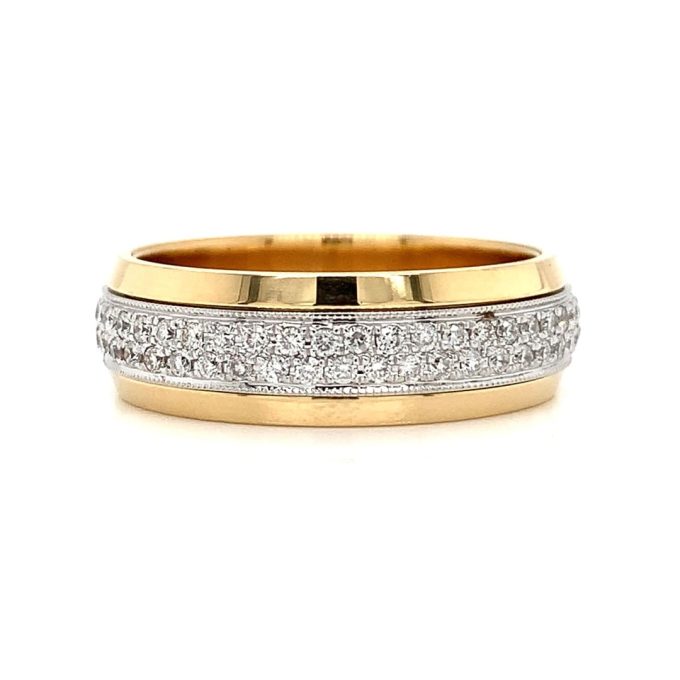 Yellow Gold Diamond Pave Spinner Ring