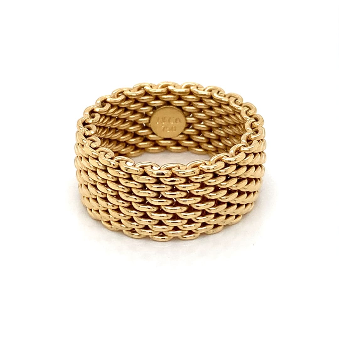 Tiffany & Co. Yellow Gold Mesh Somerset Ring