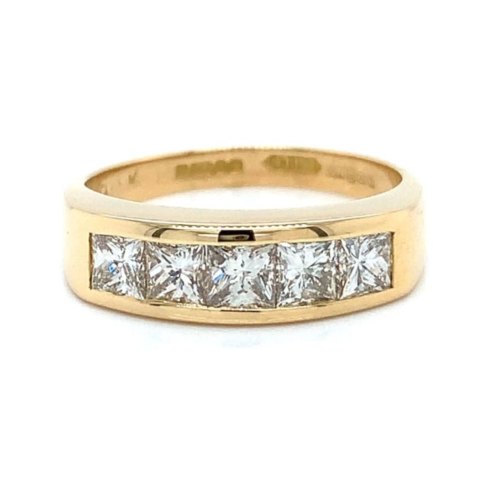 1.00ct Princess Cut Diamond Five Stone Ring
