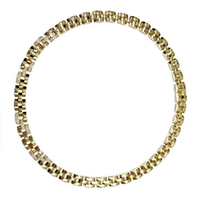 18ct Gold Diamond Pave Collar Necklace