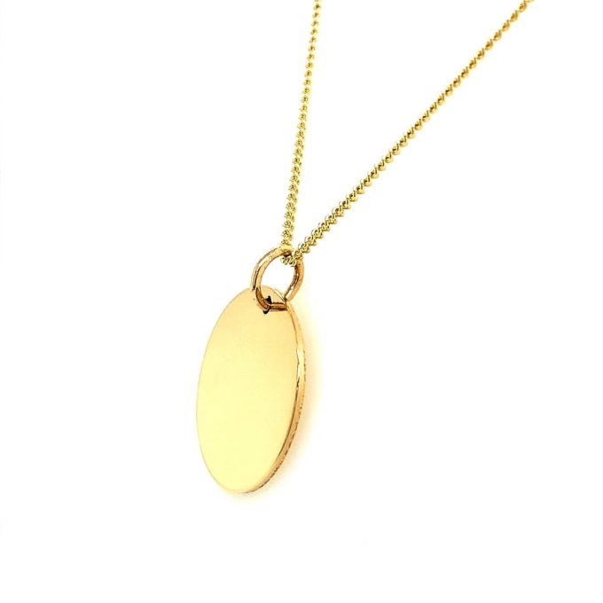 18mm Gold Disc Pendant Necklace