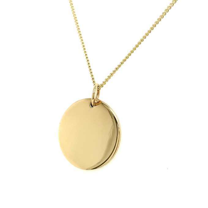 18mm Gold Disc Pendant Necklace