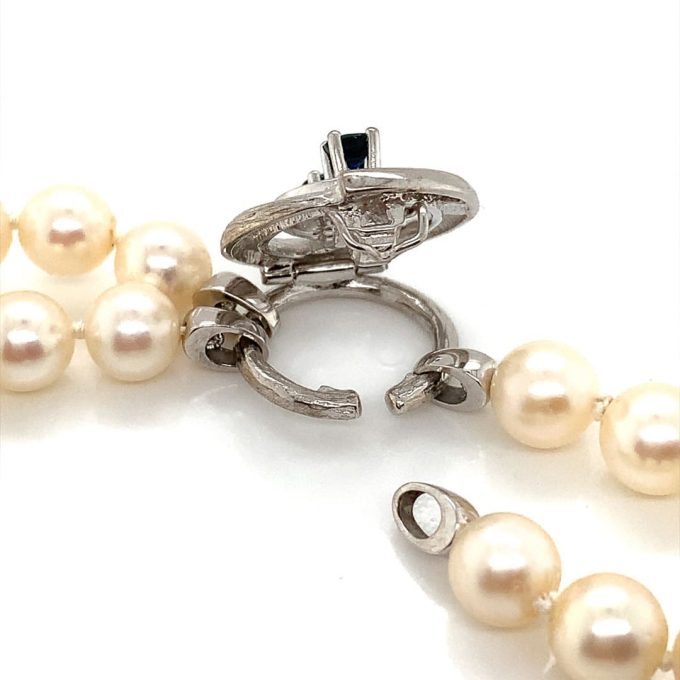 White Gold & Pearl Two or One Row Necklace