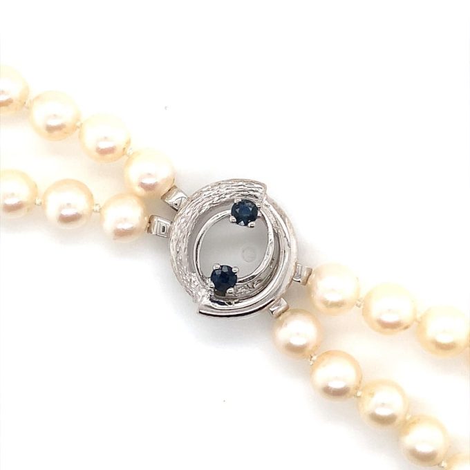 White Gold & Pearl Two or One Row Necklace
