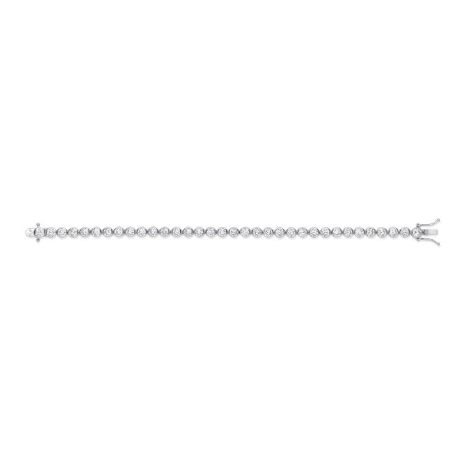 Silver Rub-Over CZ Tennis Bracelet