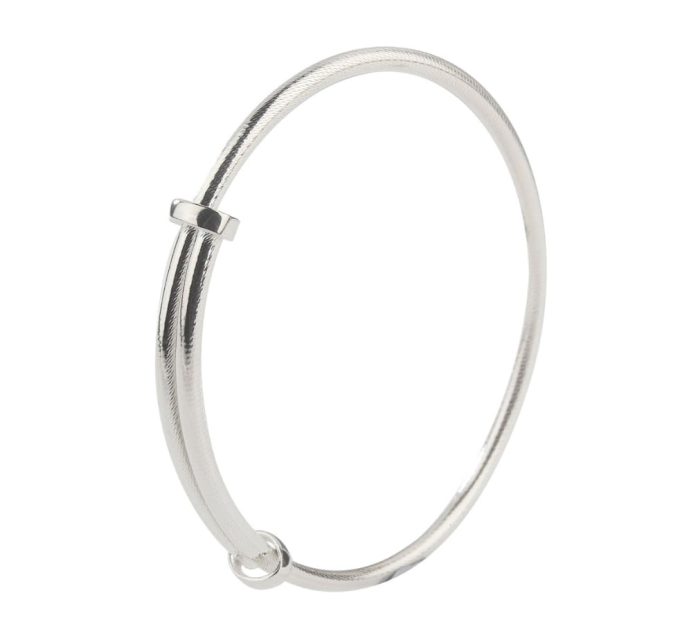 Solid Silver Textured Expanding Bangle