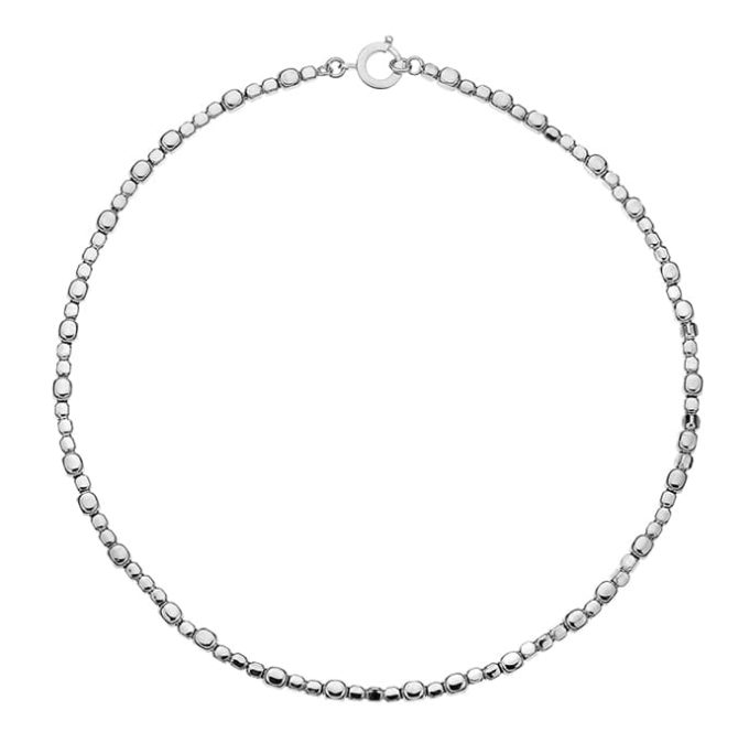 Silver Cube Bead Necklace