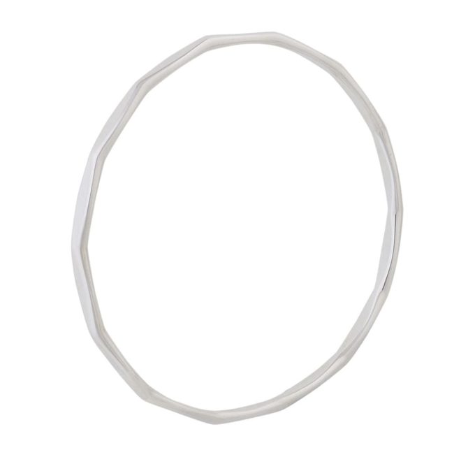 Solid Silver Multi-Faceted Bangle