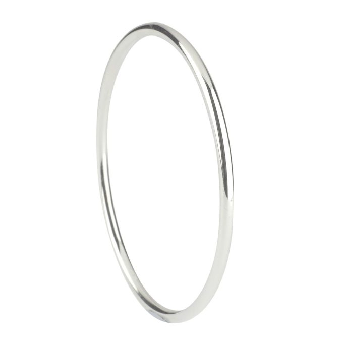 Solid Silver Round Profile Bangle 3.3mm