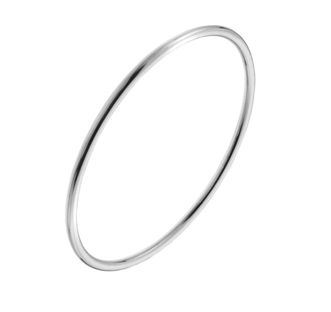 Solid Silver Round Profile Bangle 3mm