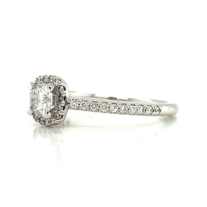 White Gold 0.50ct Diamond Halo Ring